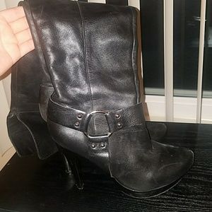 Black knee high boots